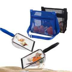 MUYIZI beach mesh shovel handle provides a sturdy grip for kids and adults.