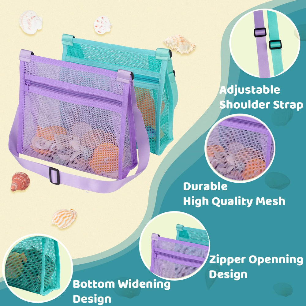 MUYIZI mesh scoop teeth filter helps kids find shark teeth and shells.