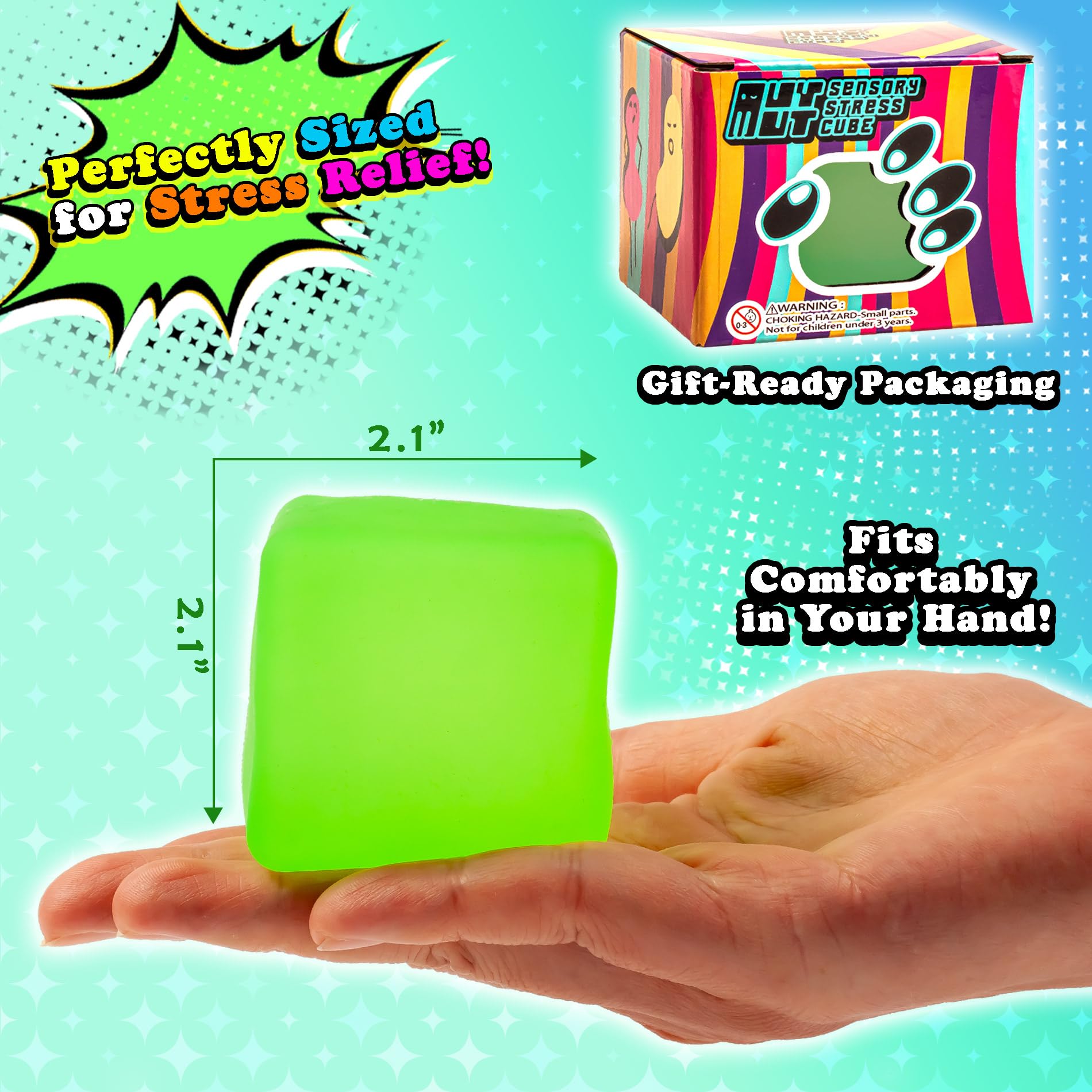 MUYMUT Sensory Stress Cube slow-rebound action promotes focused breathing and calm.