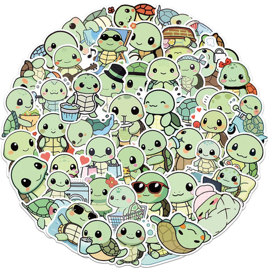 MUZIWAN 50Pcs animal stickers tortoise design on water bottle for kids