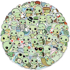 MUZIWAN 50Pcs animal stickers tortoise design on water bottle for kids