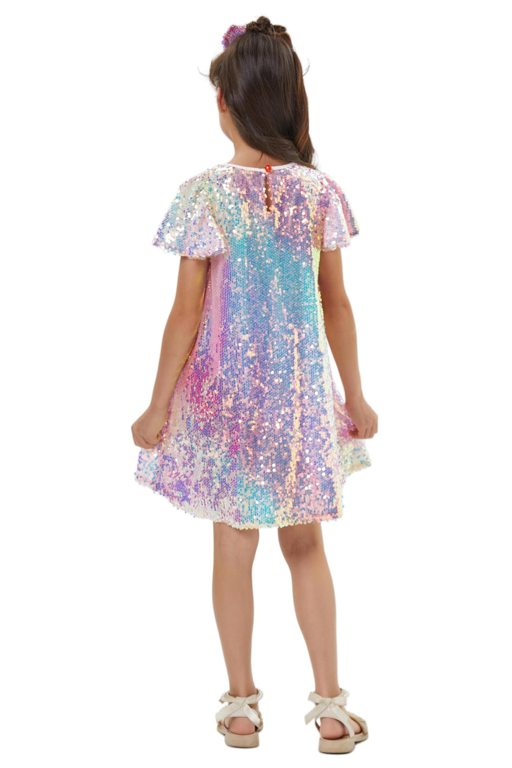Muztagata Girls Sequin Dress with hairbow detail, charm and cohesion.