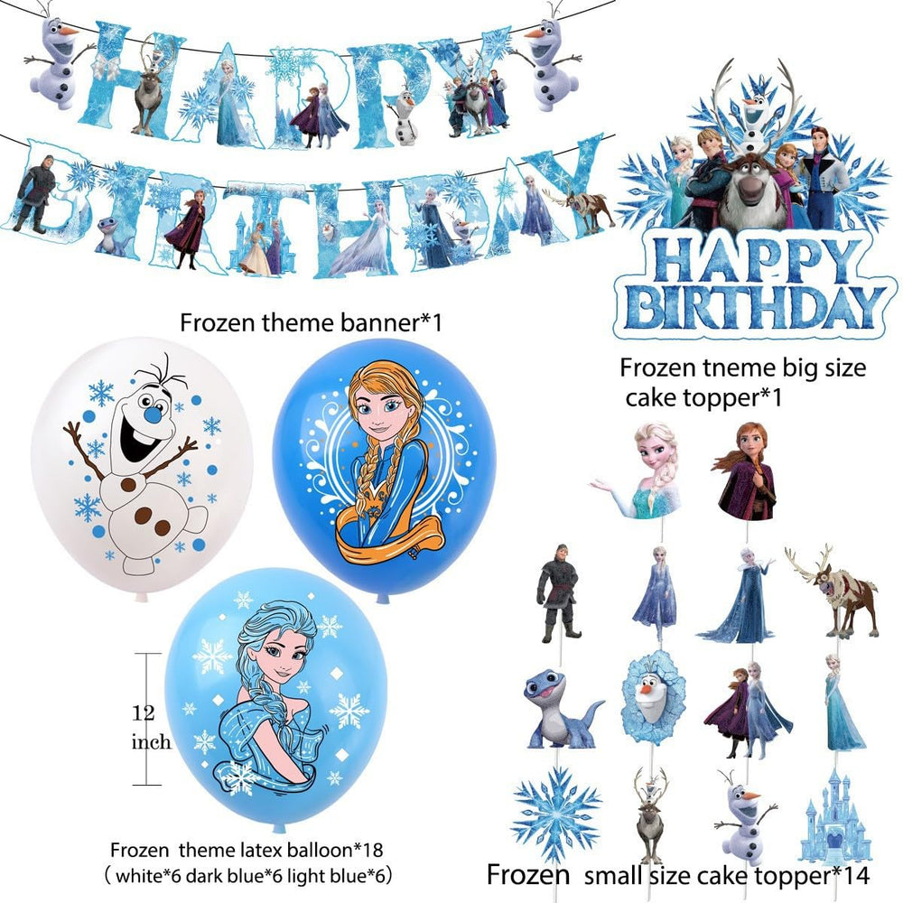 MVVKUUI 12-inch balloons set in white, dark blue, and light blue for a snowy color scheme.