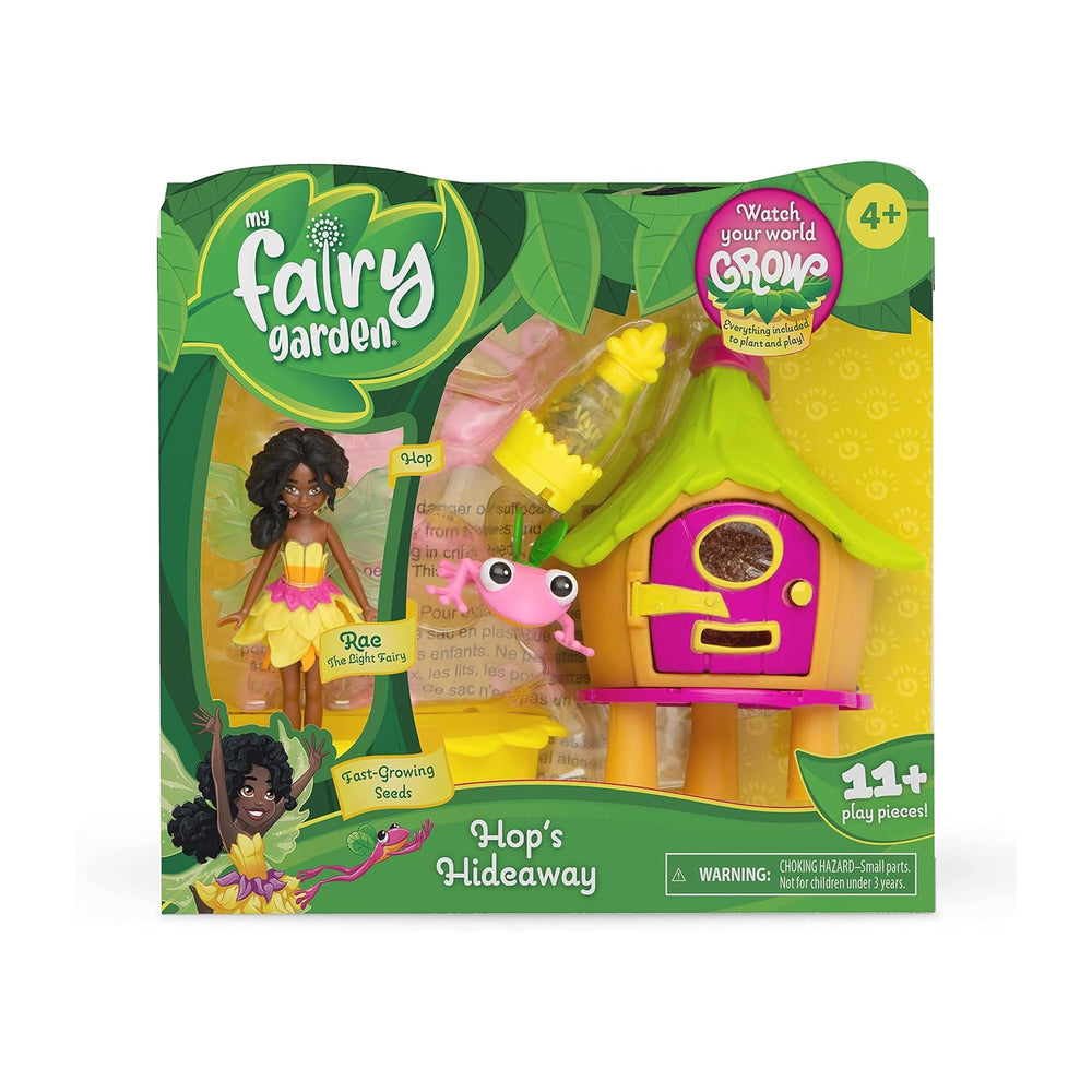 My Fairy Garden Hop's Hideaway house with Rae the light fairy, inviting imaginative play