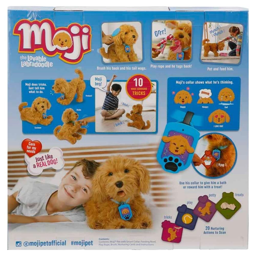 My Fuzzy Friends Moji emoji collar communicates needs during play.