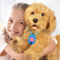 My Fuzzy Friends Moji plush invites cuddling after play.