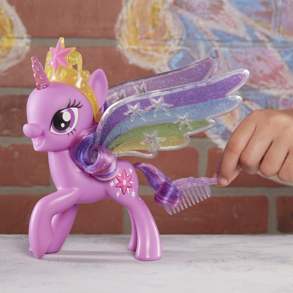 My Little Pony Twilight Sparkle fluttering wings for dynamic pretend flying.