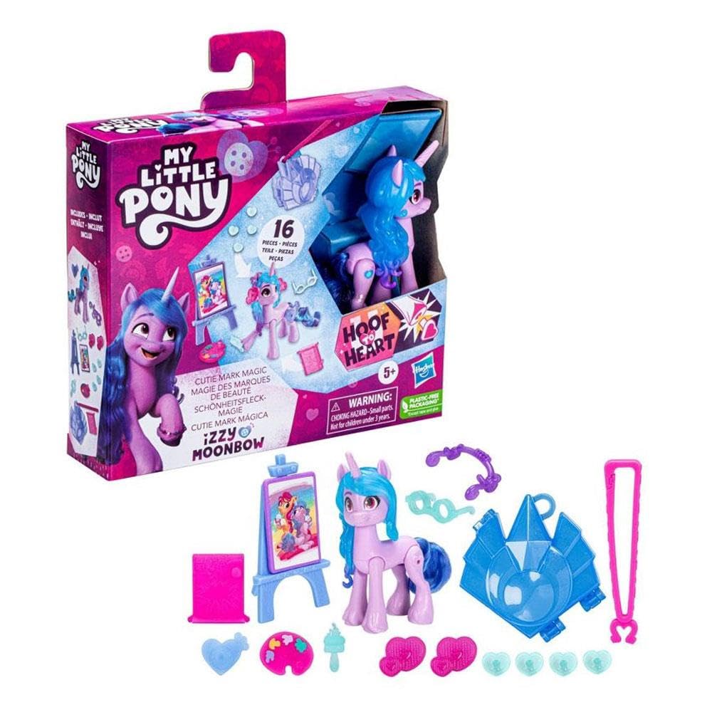My Little Pony Izzy Moonbow 3-inch pony figure offers poseable play for imaginative stories.
