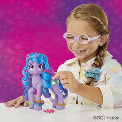 My Little Pony Izzy Moonbow toy features light, sound, and storytelling magic.