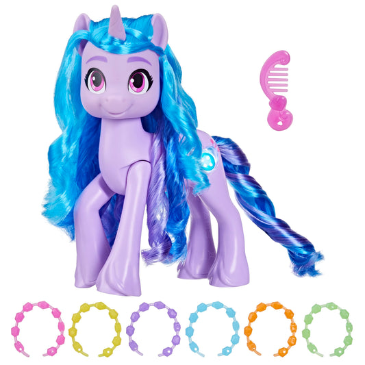 My Little Pony Izzy Moonbow See Your Sparkle toy in an action pose brightens imaginative playtime.