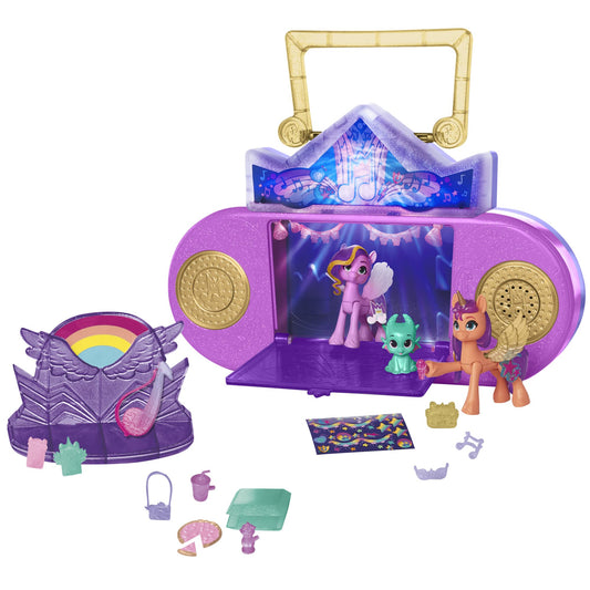 My Little Pony Musical Mane Melody stage lights up during playtime.