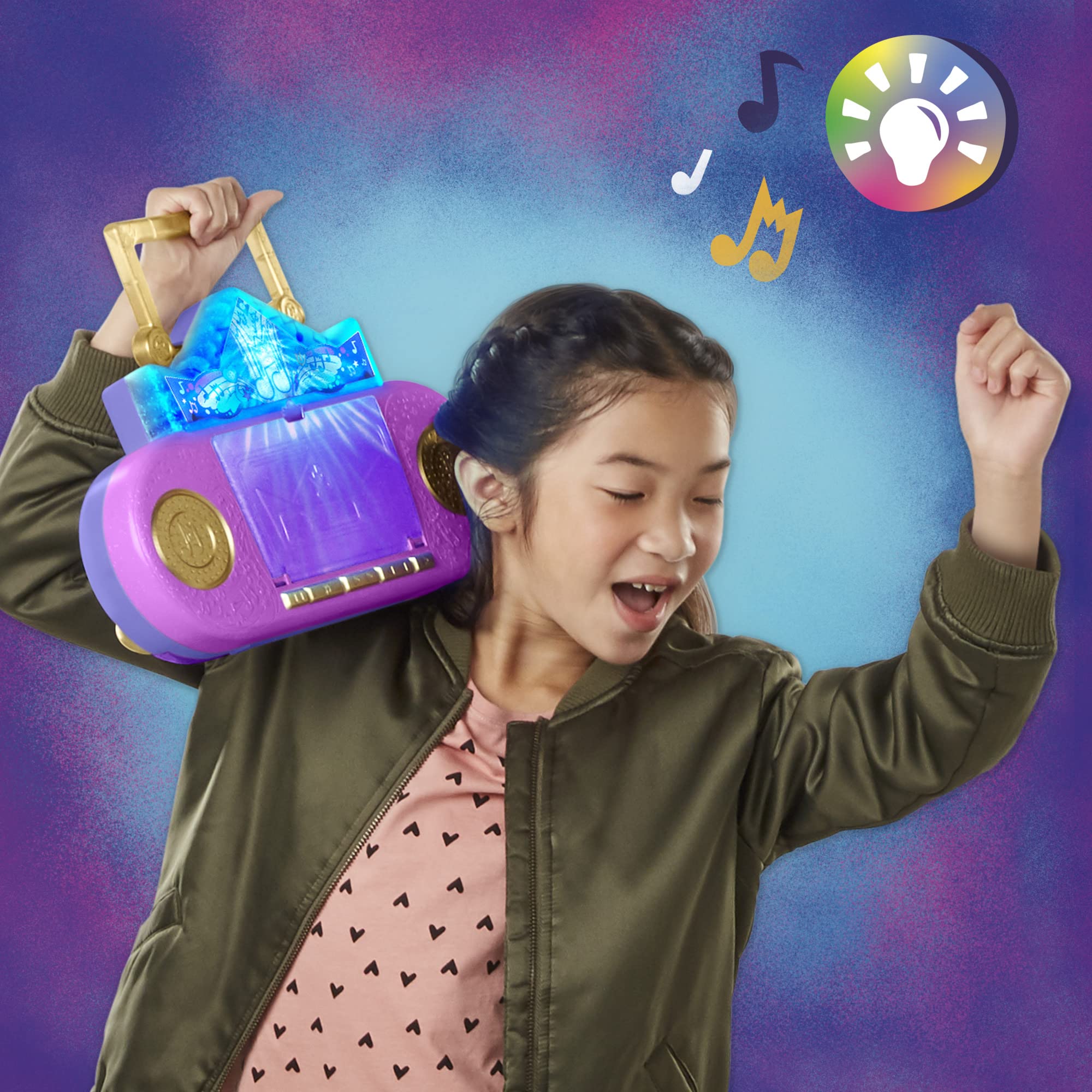 My Little Pony Pipp Petals figure sings along on the stage.