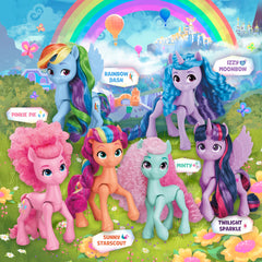 My Little Pony Rainbow Celebration Twilight Sparkle figure with articulated limbs for interactive fun.
