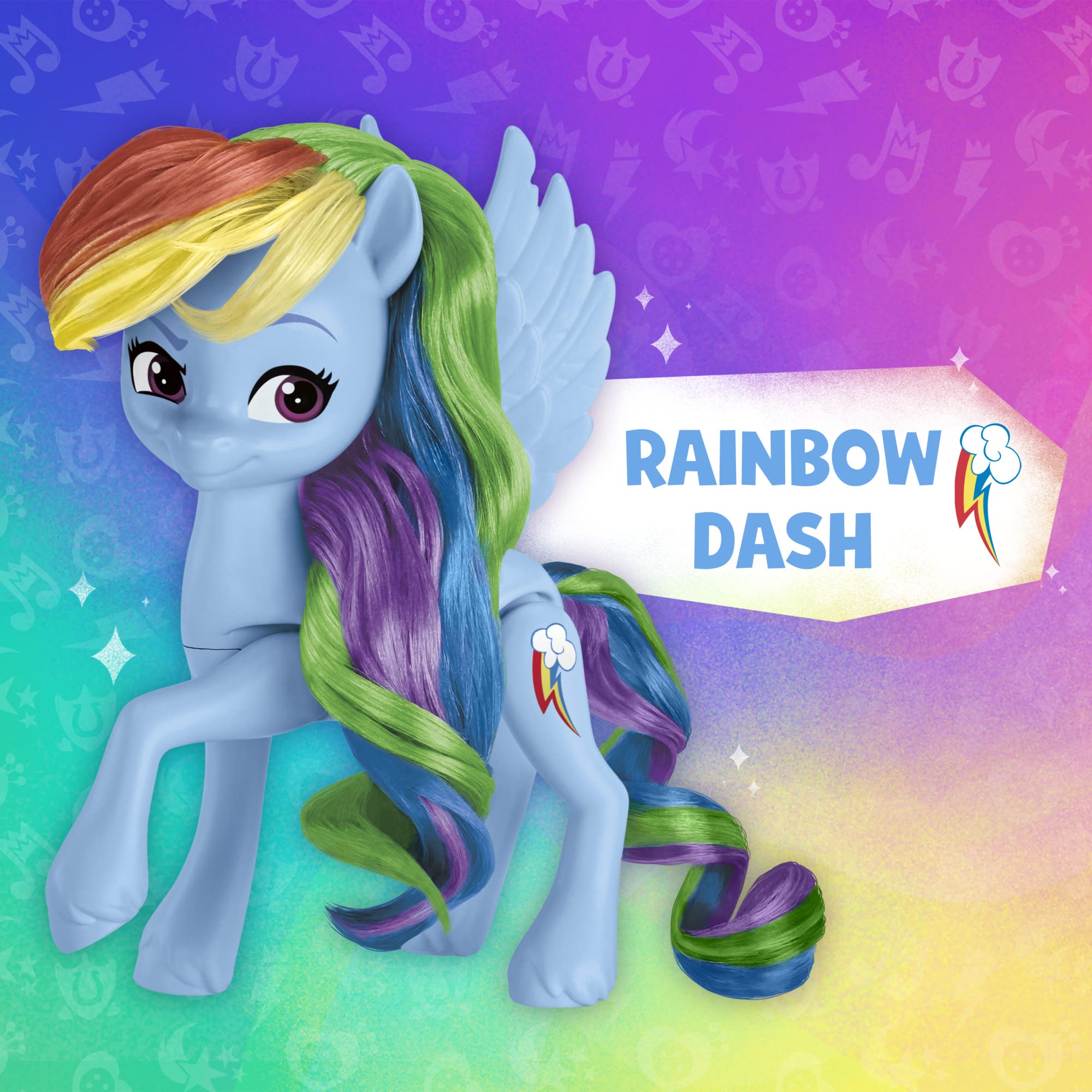 My Little Pony Rainbow Celebration unicorn-pegasus-earth pony mix supports varied play roles.