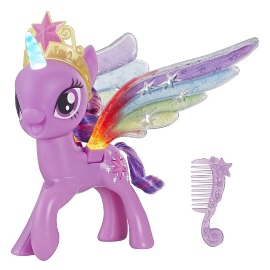 My Little Pony Twilight Sparkle with rainbow wings ready for imaginative flight play.