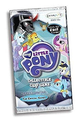 My Little Pony two-player game setup uses crystal empire cards for quick, friendly matches.