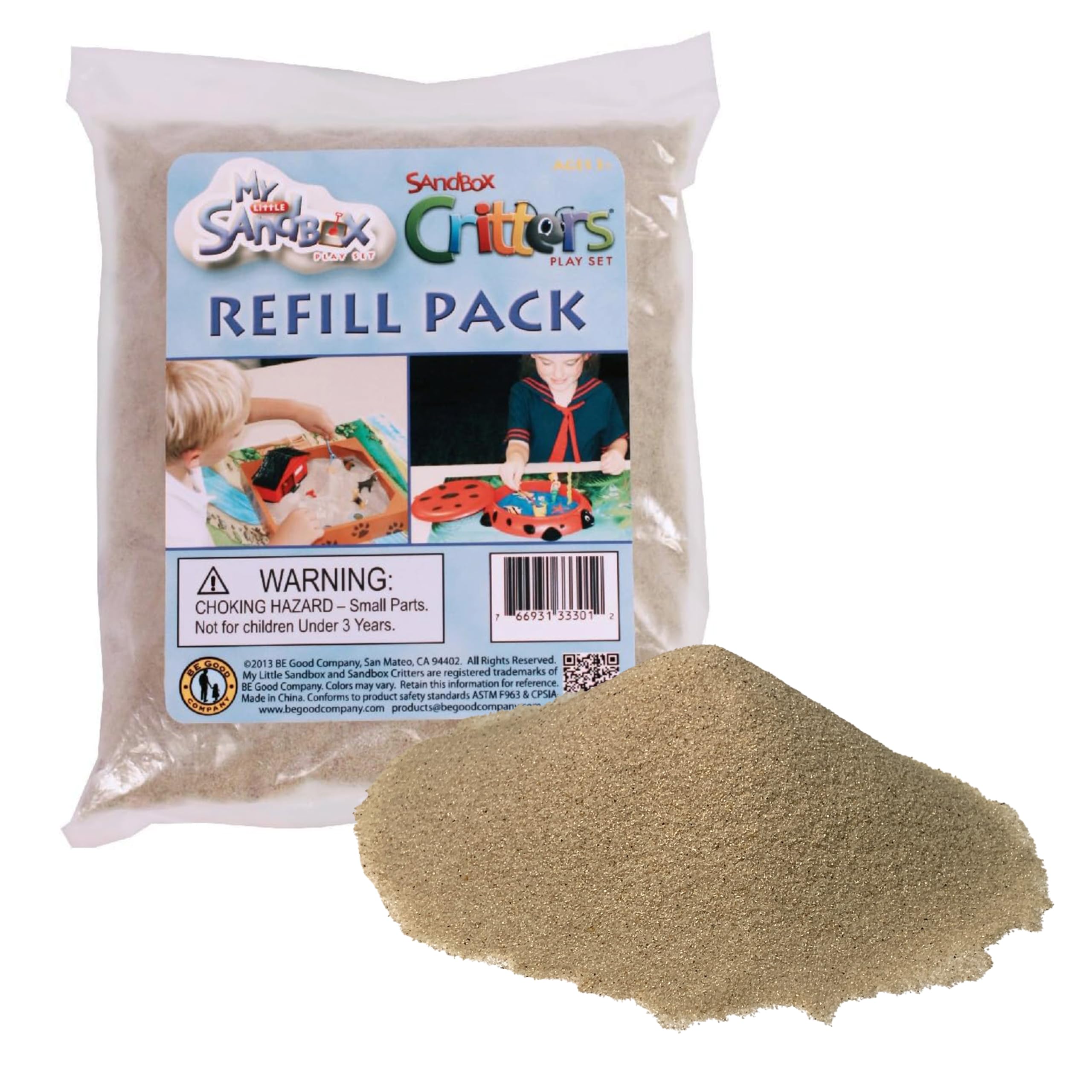 My Little Sandbox sand refill pour shot, ultra-fine natural sand for crafts and terrariums.