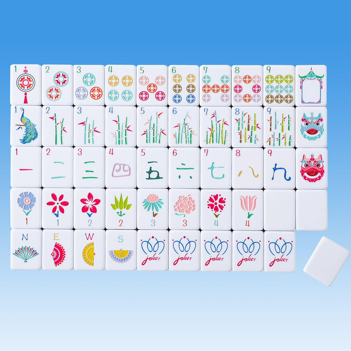 My Mahjong Trove 160 Engraved American Mahjong Set tiles for durable, easy recognition.