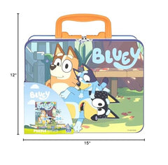 My Pet Elephant Bluey Lunch Tin Puzzle pieces ready for play and tidy cleanup