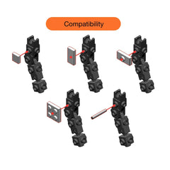 MyBuild Bricks F506 slim profile connectors add movement without bulk to inner frames.