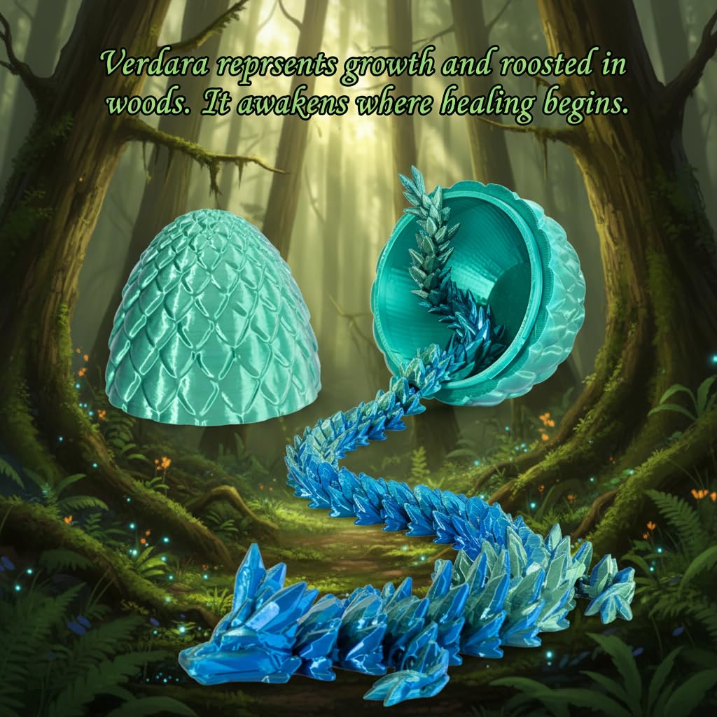 Mydethun 3D-printed dragon 36 joints displaying articulated movement for fidgeting