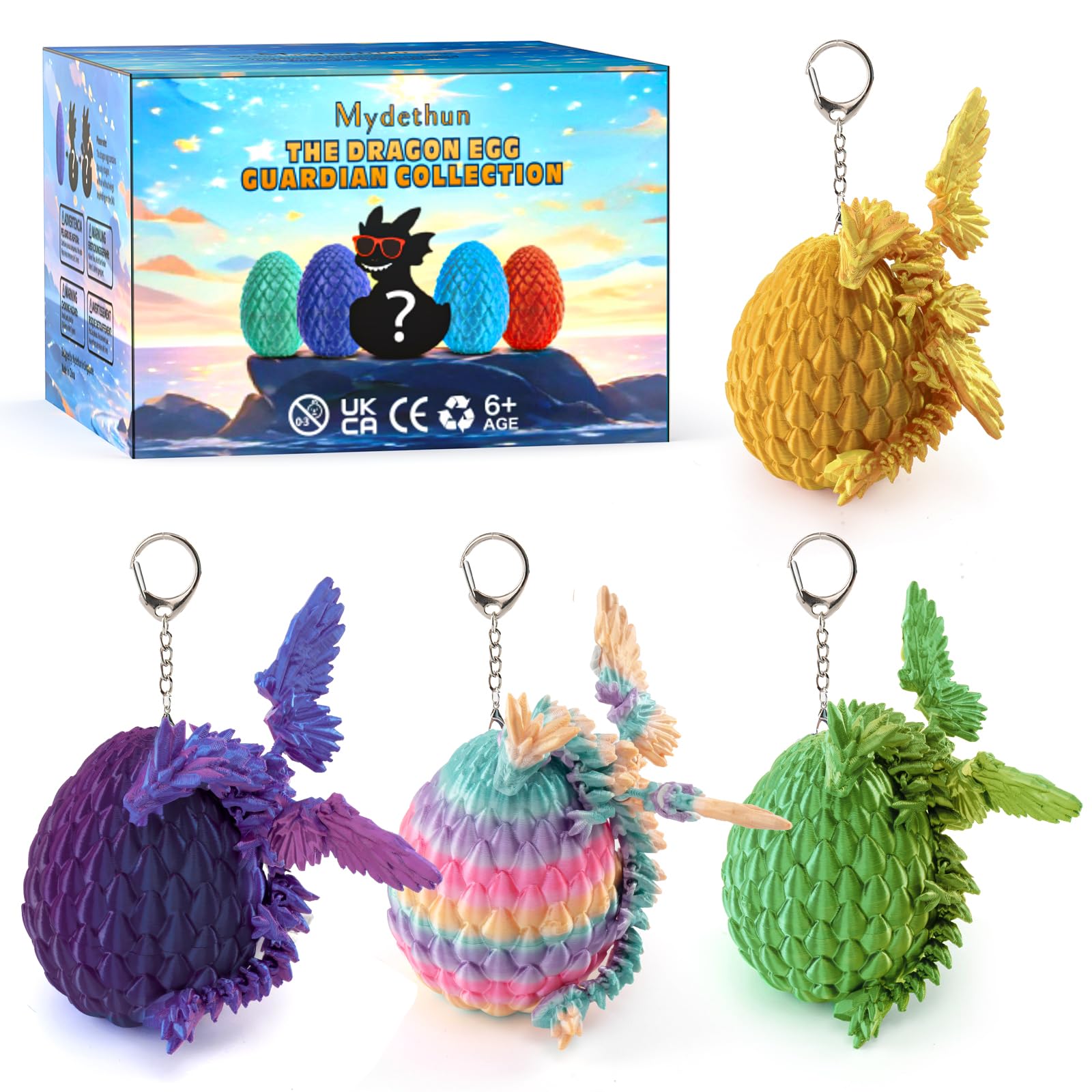 Mydethun dragon egg set front box for gifting and display