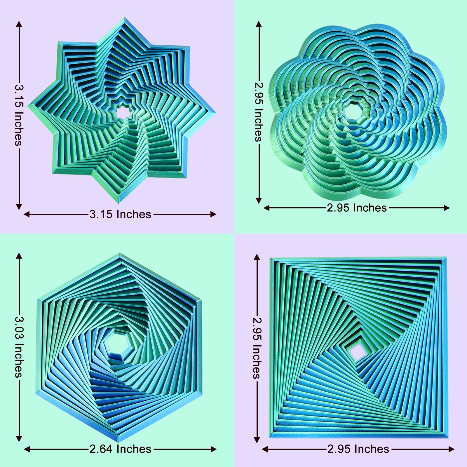 Mydhall fractal fidget collection blue-green promotes focus during work or study.