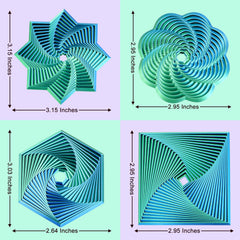 Mydhall fractal fidget collection blue-green promotes focus during work or study.