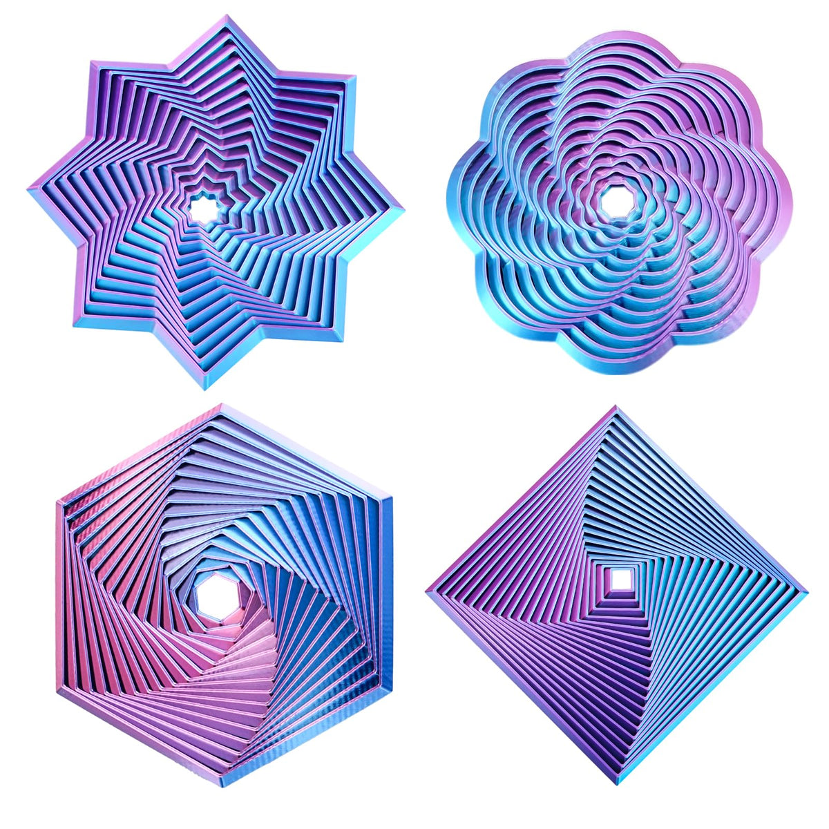 Mydhall Fractal Fidget Hexagon with vibrant dual-color patterns for calming focus.
