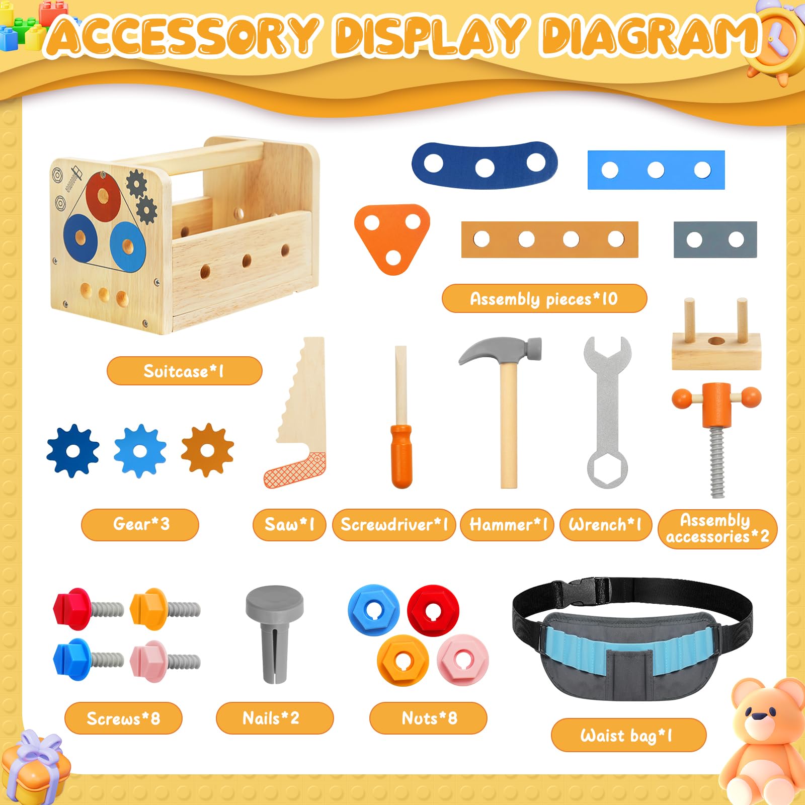 Myfolrena role-play handyman playset supporting imaginative building and problem-solving.