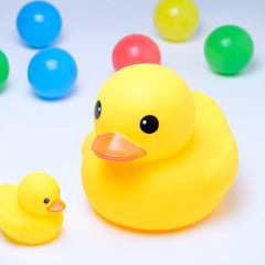 MyLifeUNIT yellow bath duck in the tub ready for imaginative play
