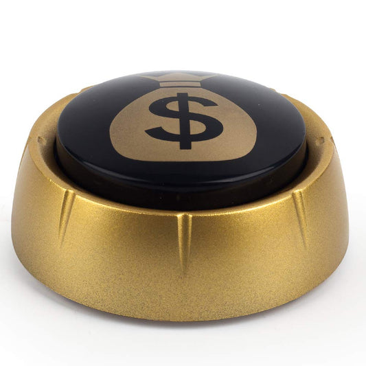 MyMealivos Money Buzzer Button closeup highlights tactile button and gold finish.