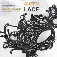 MYMENU masquerade mask with glossy-black-finish catching light dramatically