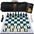 Mynnnat professional chess set with roll-up board for portable tournament play