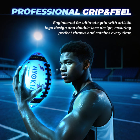 MYOKIA football pump and accessories included for quick setup.