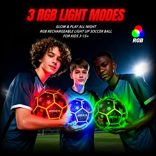 MYOKIA LED glow trail as the ball moves during play.