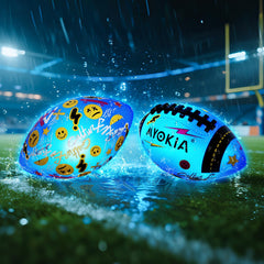 MYOKIA waterproof rubber football designed for outdoor use at parks and beaches.