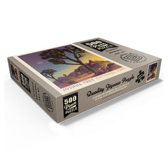 MyPuzzle Joshua Tree Evening detailed ink print captures desert light during night solving.