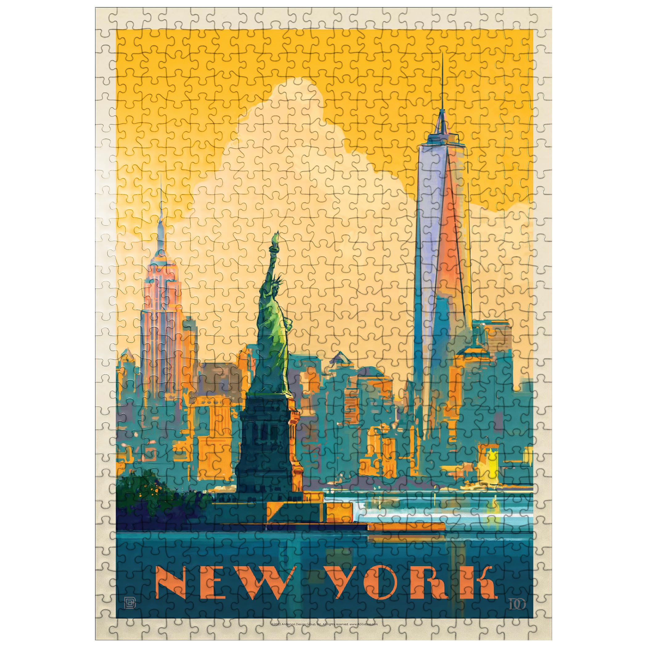 MyPuzzle New York City Skyline Glow poster image showing a vivid city-night scene for immersive puzzling.