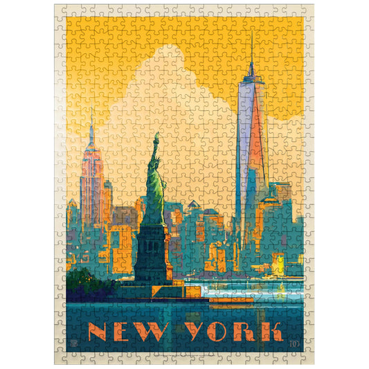 MyPuzzle New York City Skyline Glow poster image showing a vivid city-night scene for immersive puzzling.
