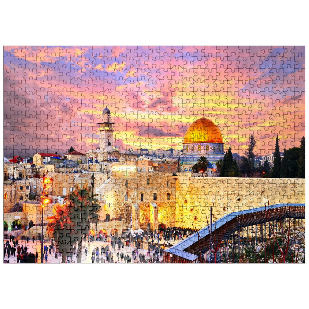 MyPuzzle skyline of the Old City at the Western Wall, great for family puzzle nights.