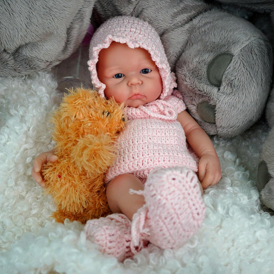 Close-up of MYREBABY Carina silicone real-touch skin for lifelike feel.