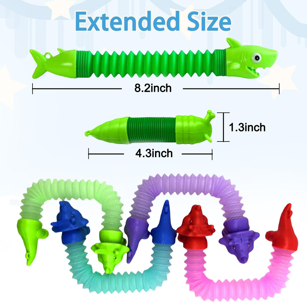 MYREQIA Pop Tubes with Metal Chain: hangable sensory toy for bags and backpacks