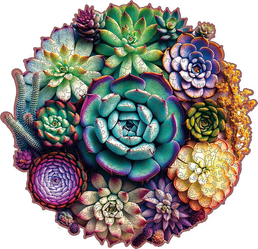 Mys Aurora mandala succulent puzzle king-size for mindful family play.