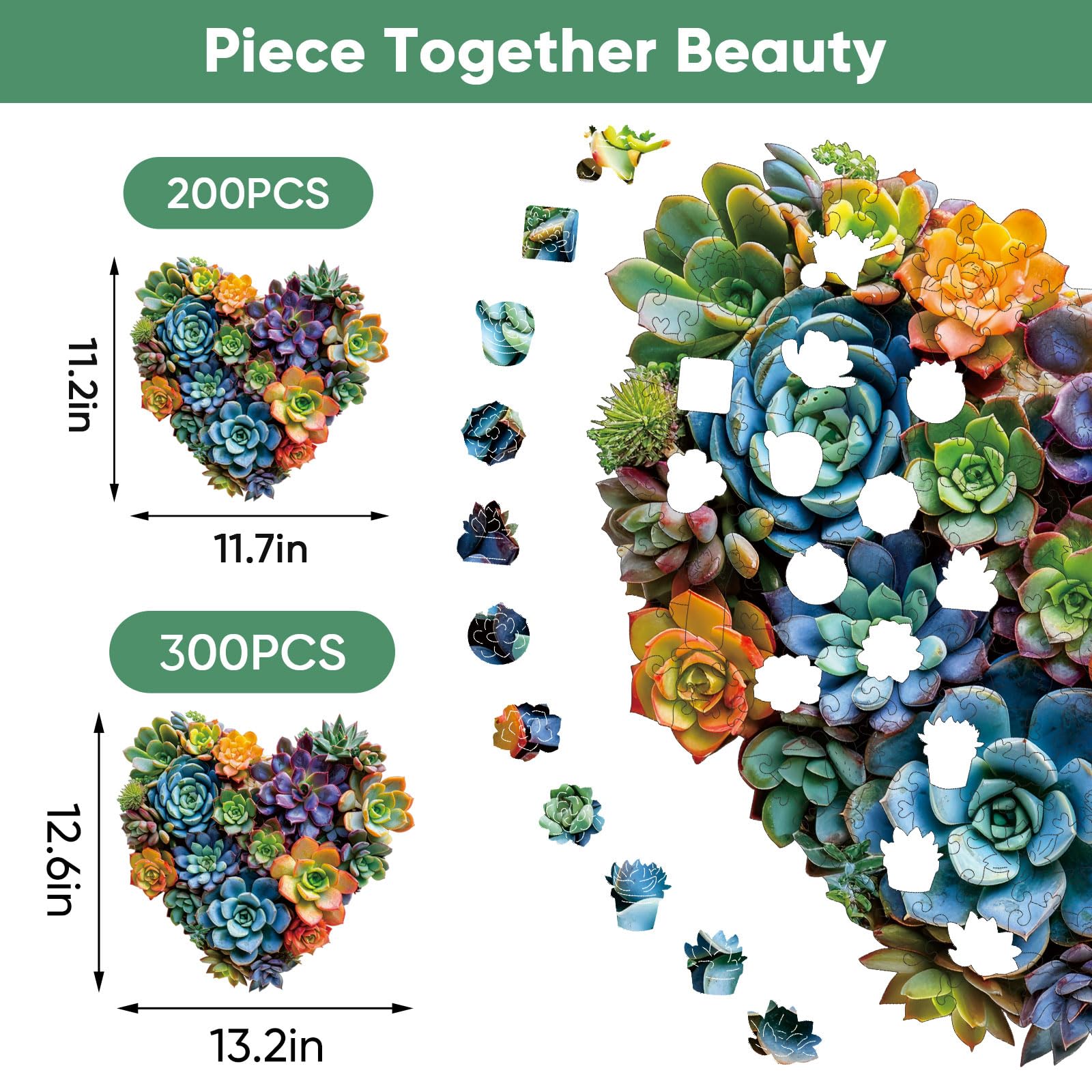 Mys Aurora Plant-themed puzzle pieces highlighting unique shapes for brain-teasing moments