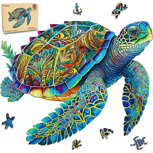 Mys Aurora sea turtle puzzle box and design, ideal for family evenings