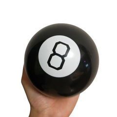 MystiCabin Mystic 8 Ball window close-up for quick party answers.