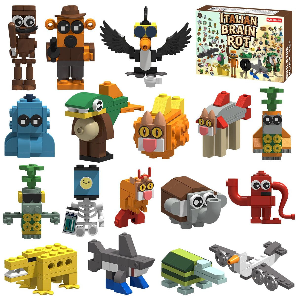 Myth Qholve brain rot figures collection for playful display and storytelling
