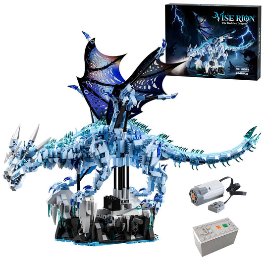 Myth Qholve Dark Ice Dragon head motion shows manual and motor control for dynamic display