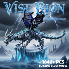 Myth Qholve Dark Ice Dragon wings display dramatic pose options for a striking shelf piece